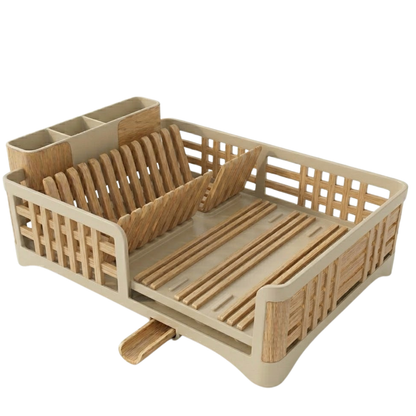 Dish Drying Rack for Countertop with Drain Tray and Cutlery Holder