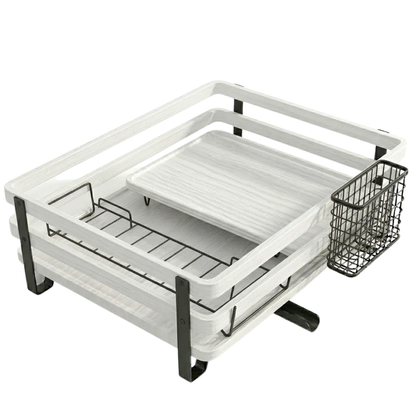 Dish Drying Rack for Countertop with Utensil Holder and Drain Tray