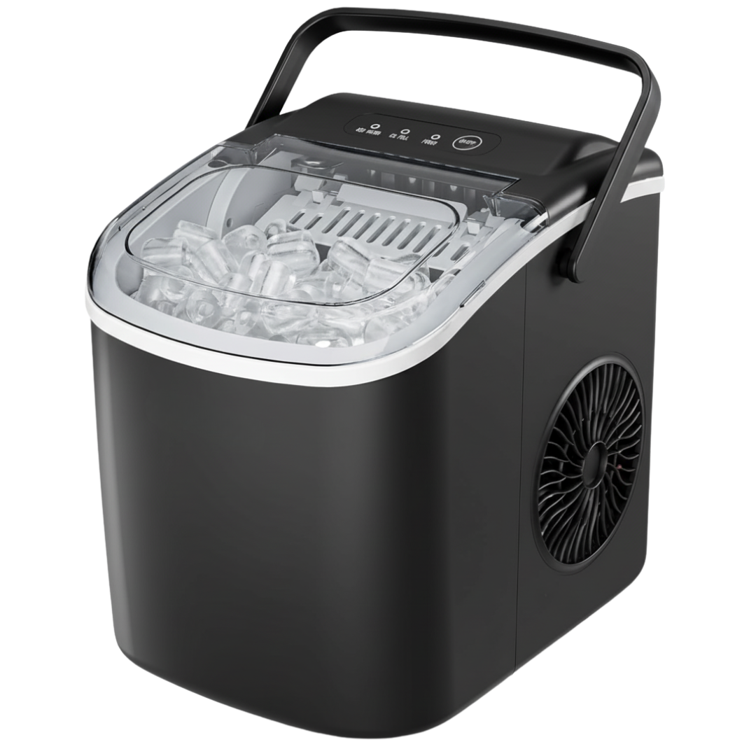 Portable Ice Maker with 26lbs Daily Output, Handle & Self-Cleaning