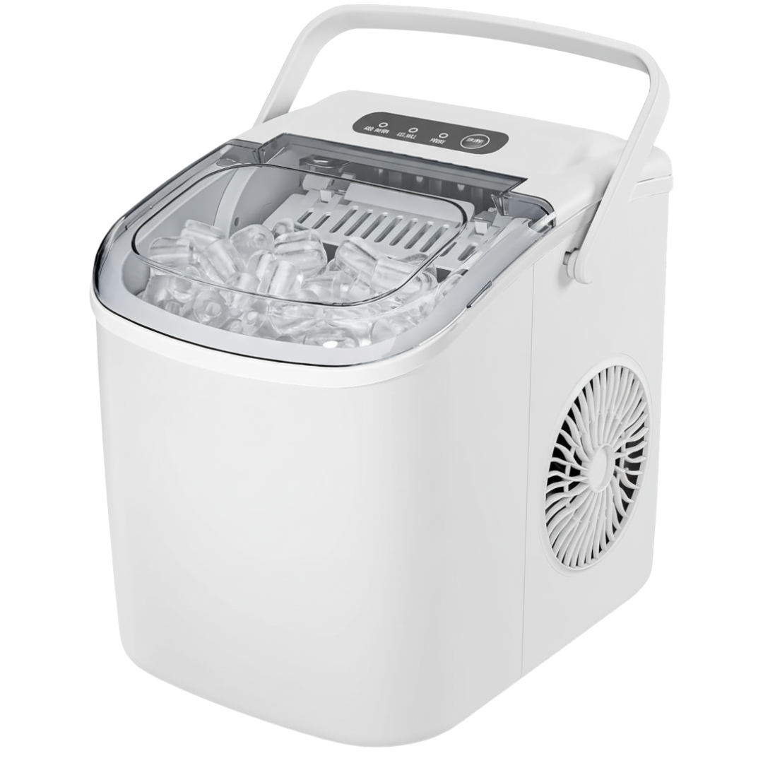 Portable Ice Maker with 26lbs Daily Output, Handle & Self-Cleaning