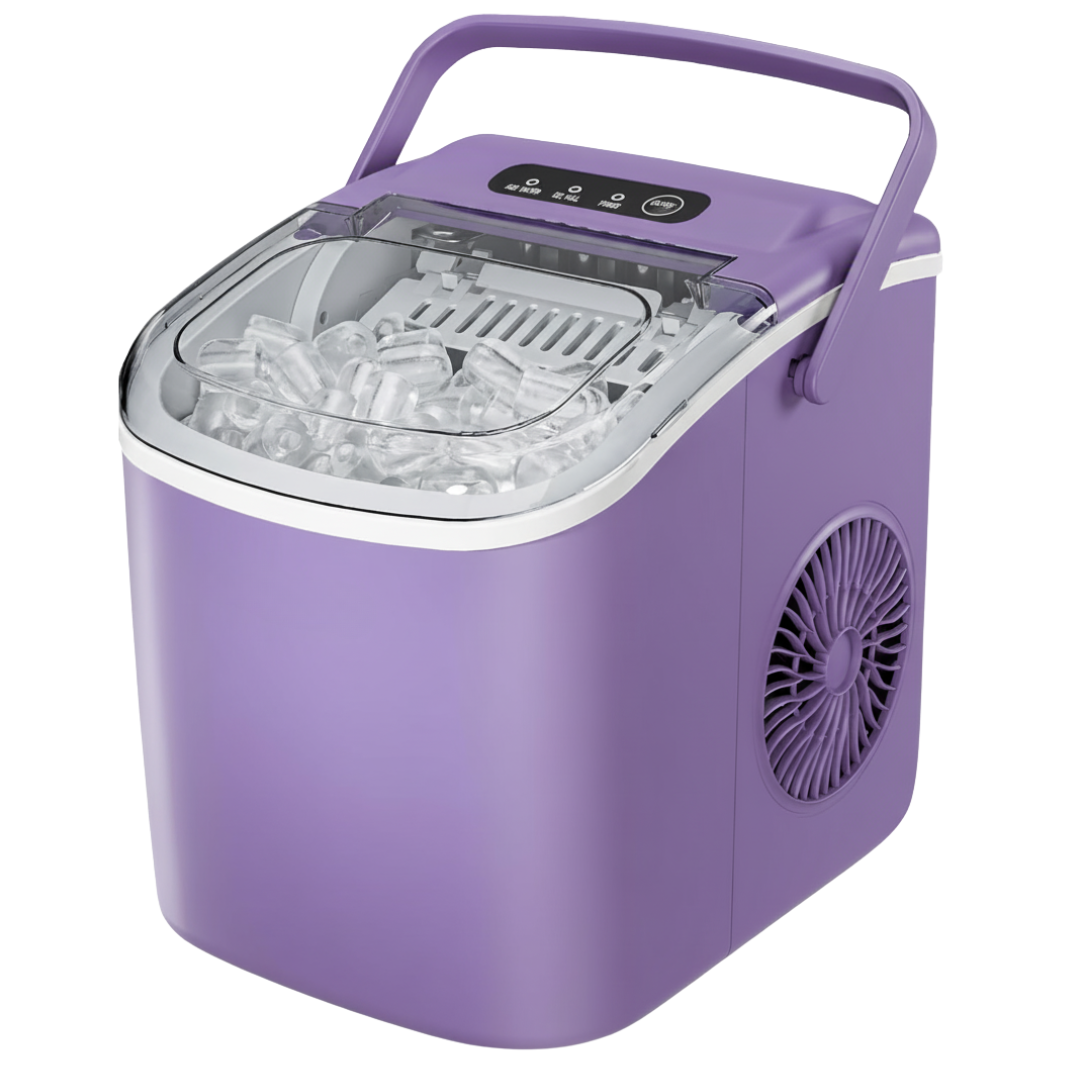 Portable Ice Maker with 26lbs Daily Output, Handle & Self-Cleaning