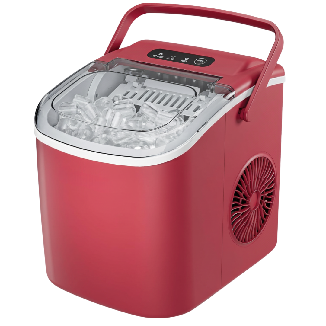 Portable Ice Maker with 26lbs Daily Output, Handle & Self-Cleaning