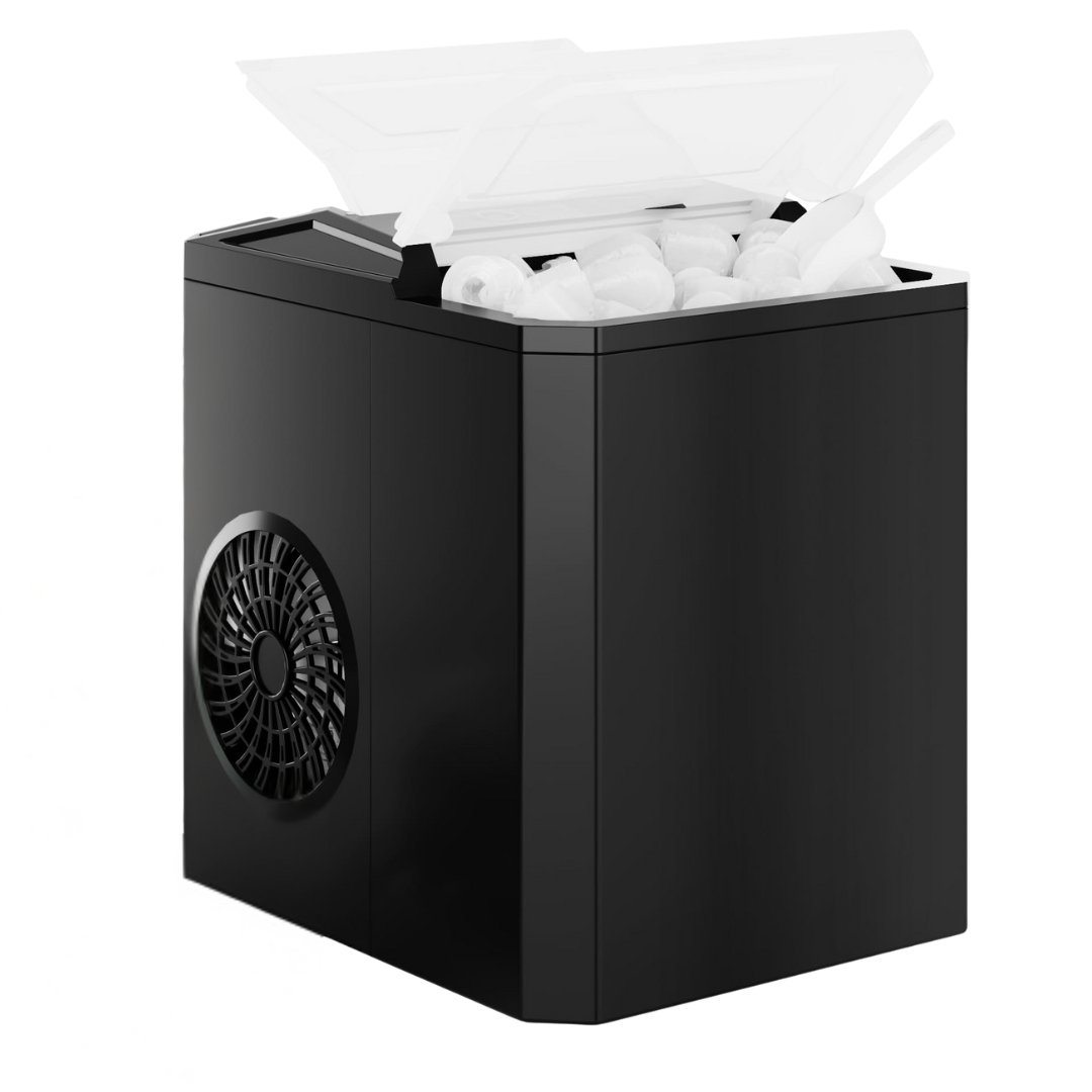 Compact Ice Machine for Countertops, 26.5 lbs Daily Output, 2 Cube Sizes