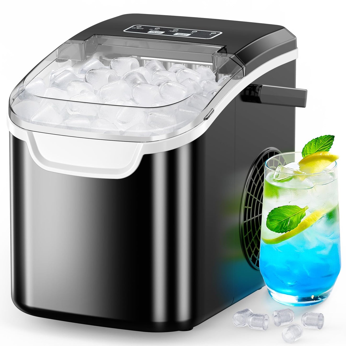 Self-Cleaning Ice Maker for Countertops – 26.5 lb Daily Production