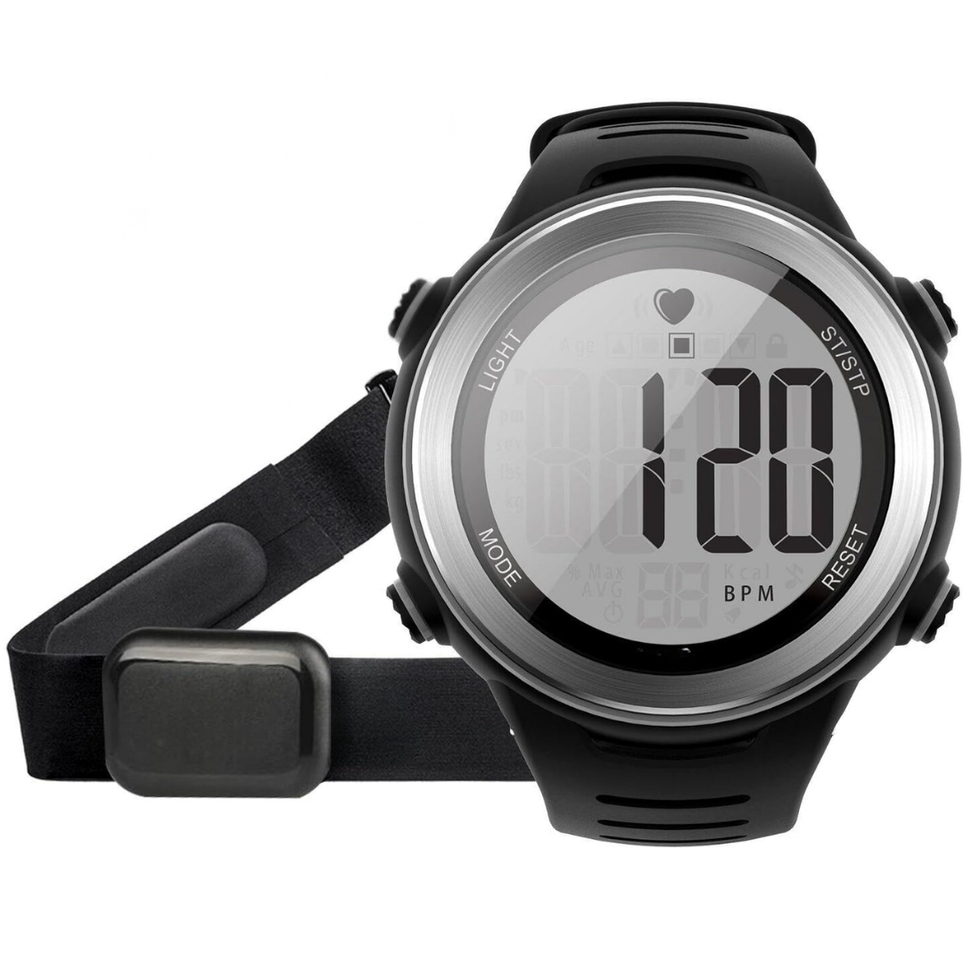 Pulse Monitor Watch with Chest Strap – 5ATM Waterproof Rating