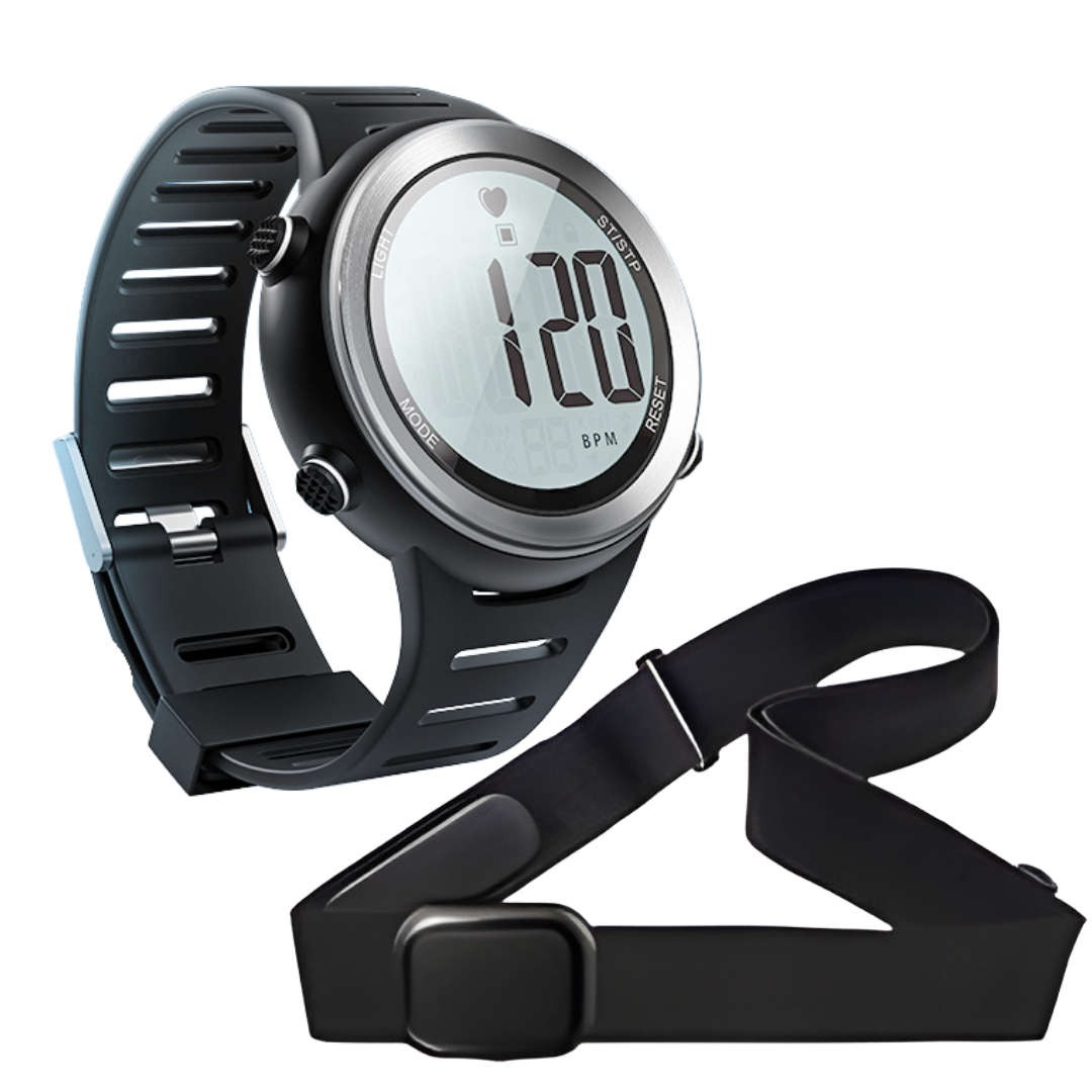 Pulse Monitor Watch with Chest Strap – 5ATM Waterproof Rating