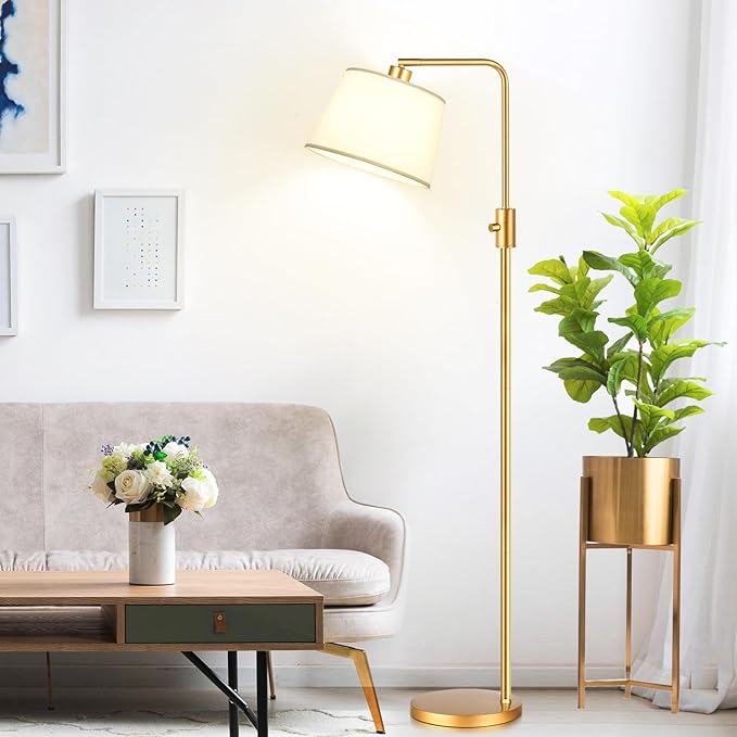 LED Floor Lamp with Adjustable Brightness and Various Shade Options