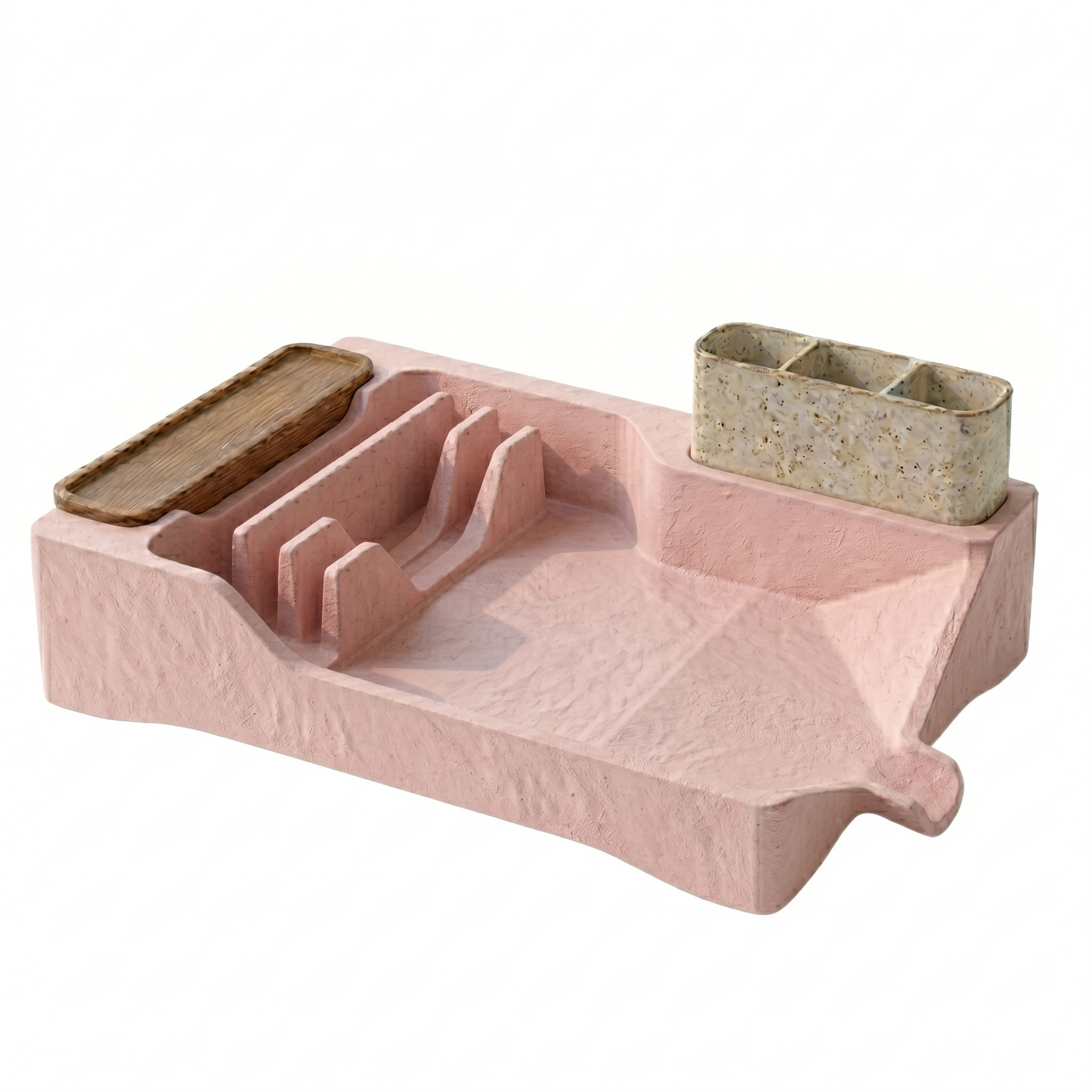 Drying Rack for Dishes with Drain Tray, Cutlery Holder, and Cup Shelf