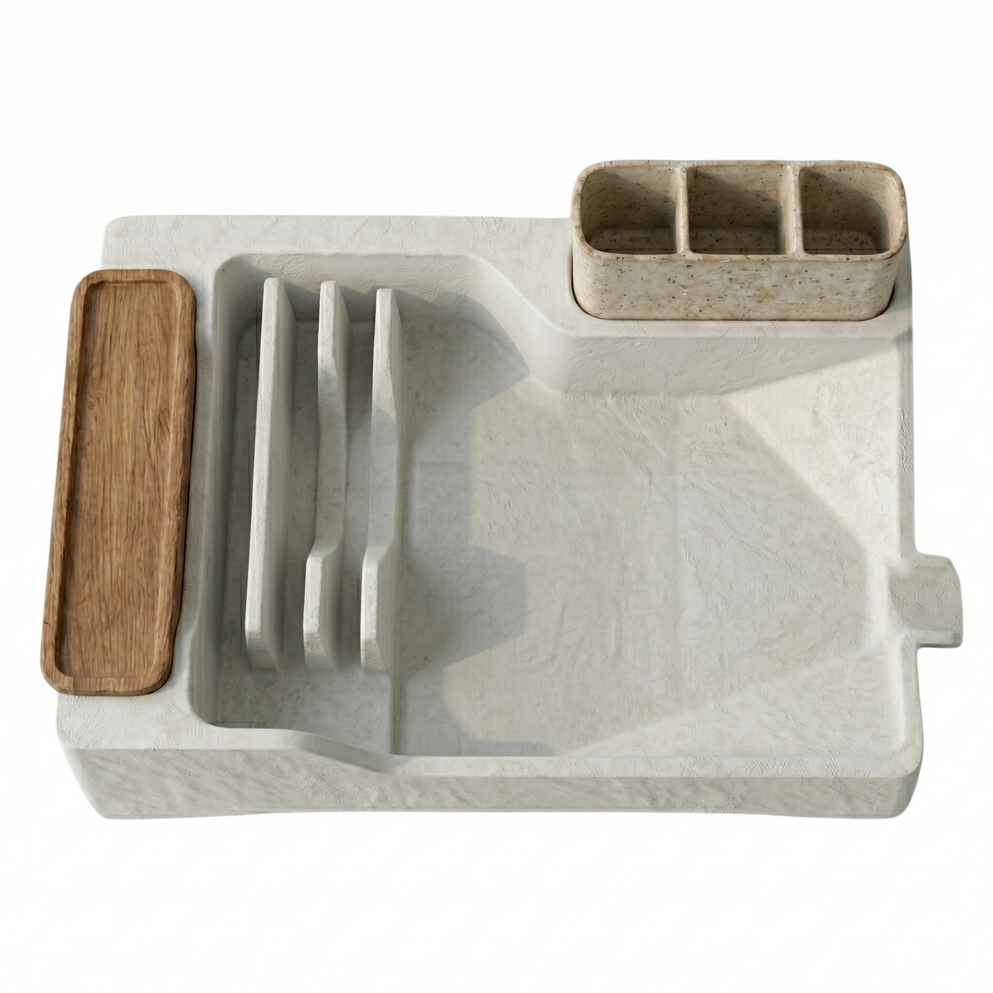 Drying Rack for Dishes with Drain Tray, Cutlery Holder, and Cup Shelf