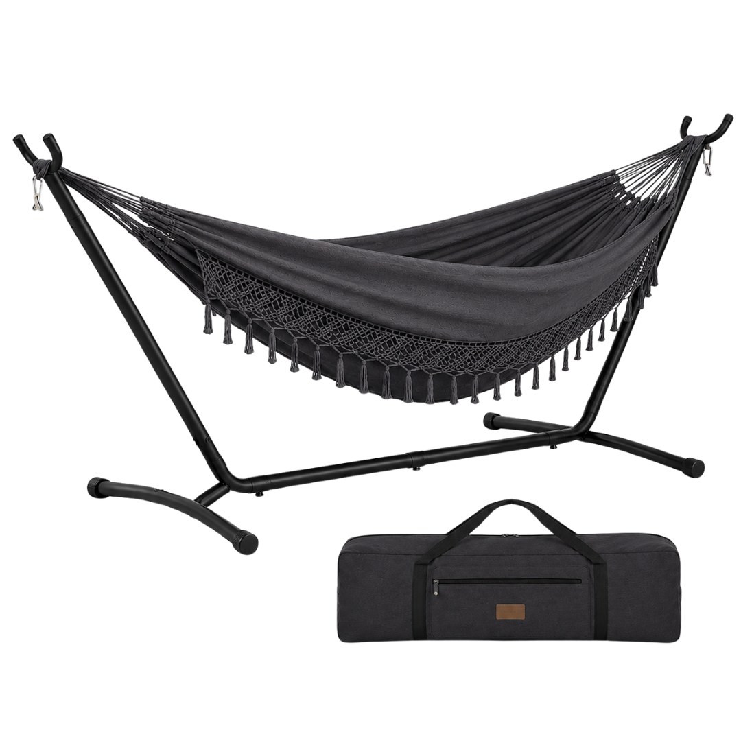 Hammock Set with Steel Frame – 450 lb Capacity and Carrying Bag