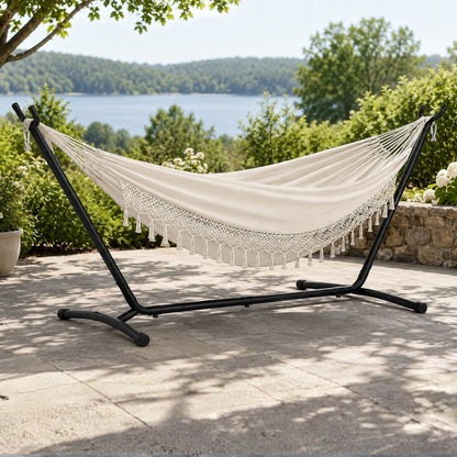 Hammock Set with Steel Frame – 450 lb Capacity and Carrying Bag
