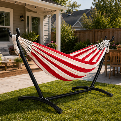 Steel Stand Double Hammock – 450 lb Capacity for Outdoor Use