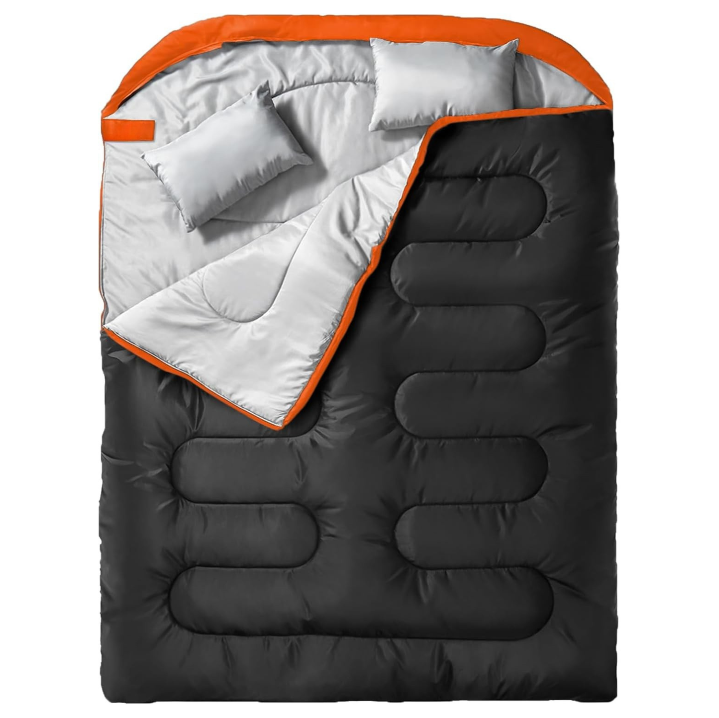 Adult Double Sleeping Bag with Two Pillows and Compression Bag