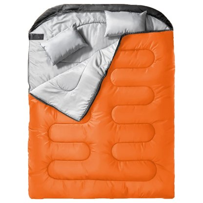Adult Double Sleeping Bag with Two Pillows and Compression Bag