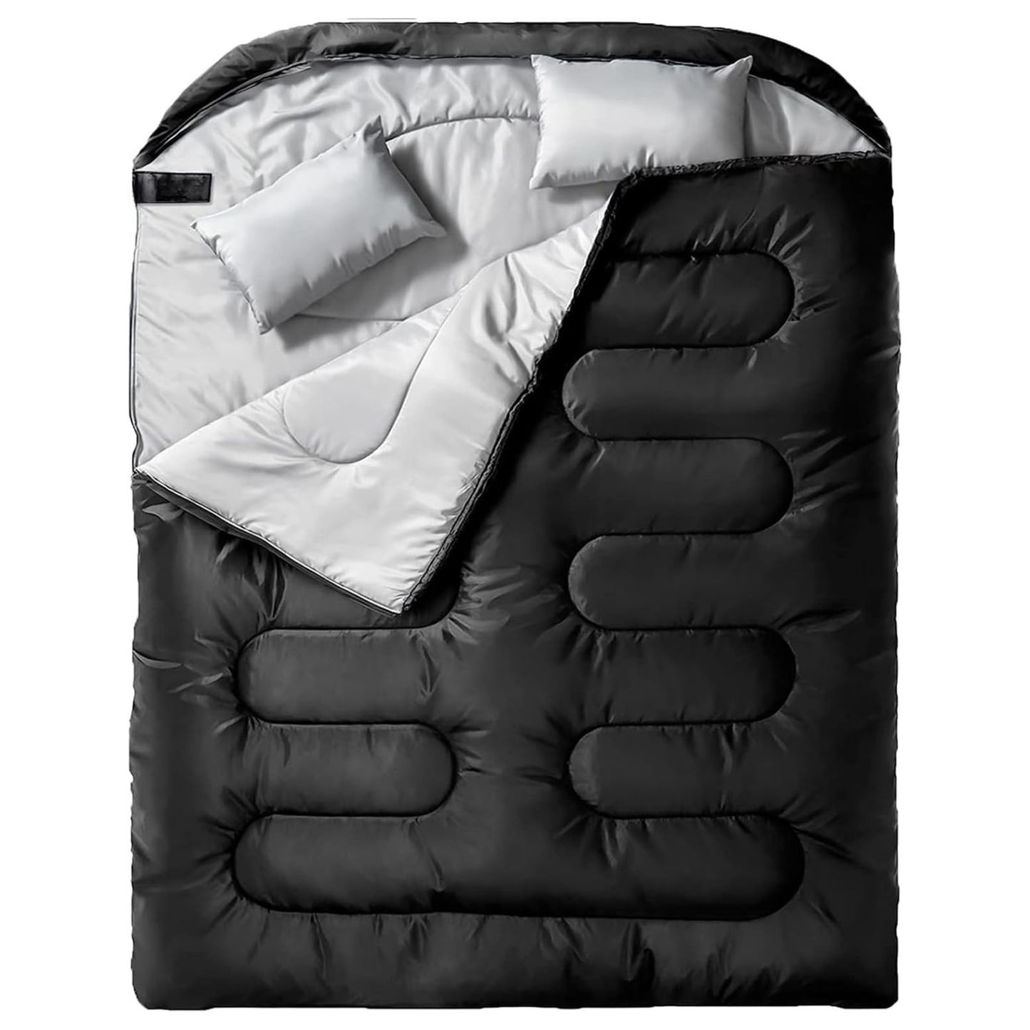 Adult Double Sleeping Bag with Two Pillows and Compression Bag