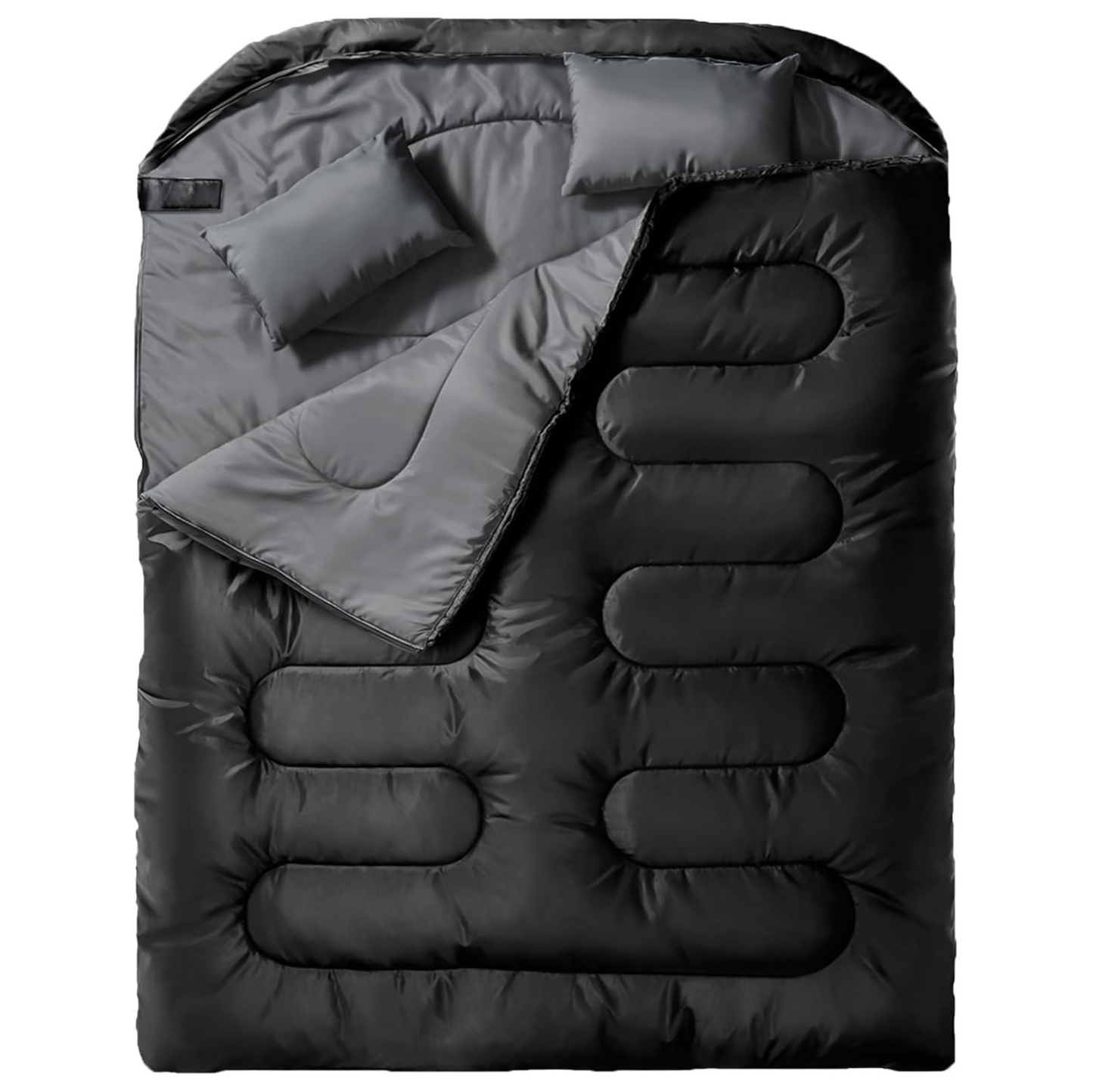 Adult Double Sleeping Bag with Two Pillows and Compression Bag
