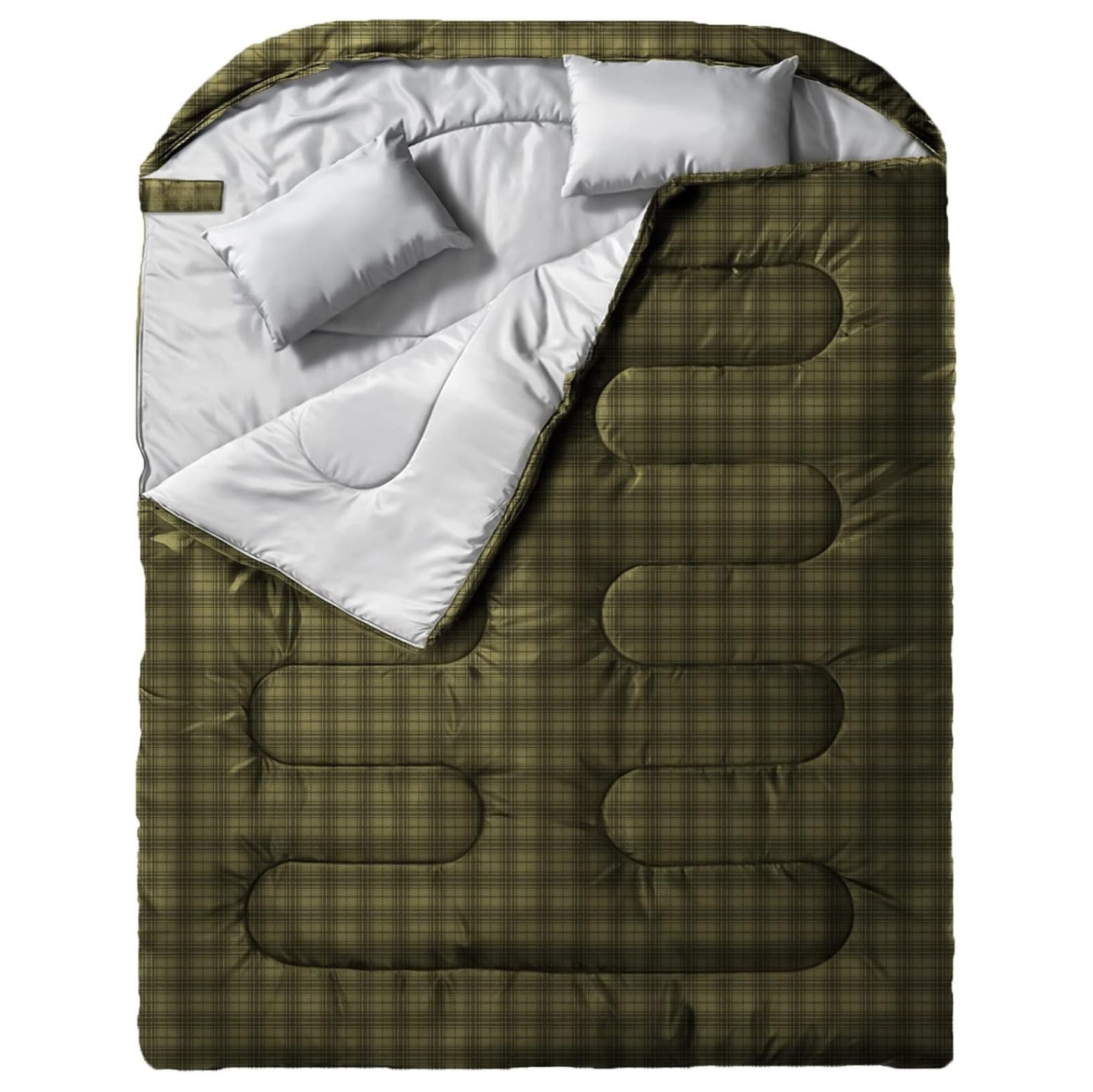 Adult Double Sleeping Bag with Two Pillows and Compression Bag