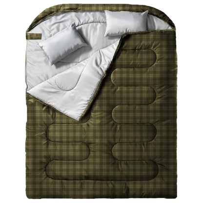 Adult Double Sleeping Bag with Two Pillows and Compression Bag