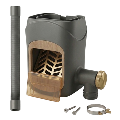Rain Barrel Diverter System with Filter and PVC Hose for Downspouts