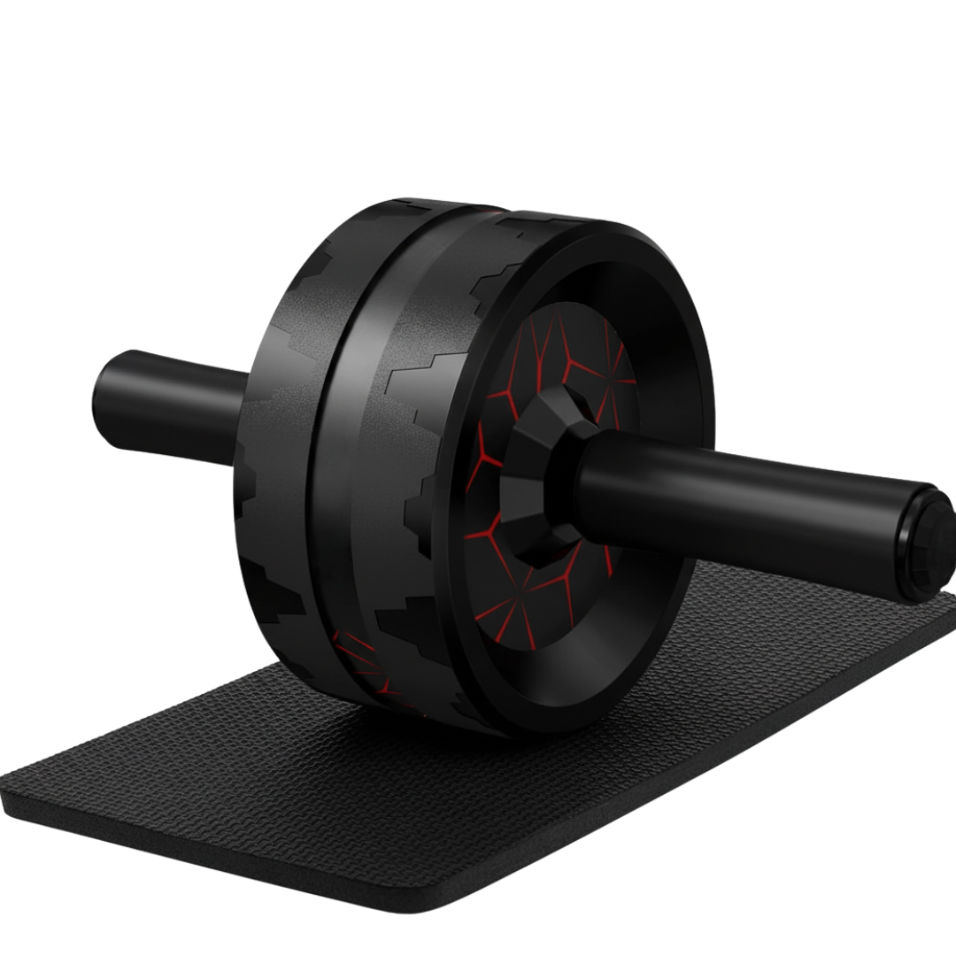 Ab Roller with Dual Wheels, Steel Core, and Included Knee Pad