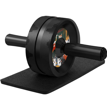 Ab Roller with Dual Wheels, Steel Core, and Included Knee Pad