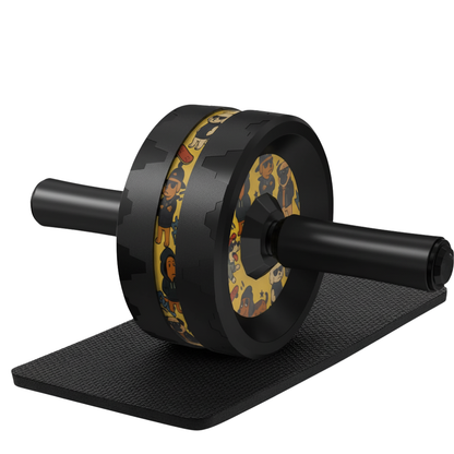 Ab Roller with Dual Wheels, Steel Core, and Included Knee Pad
