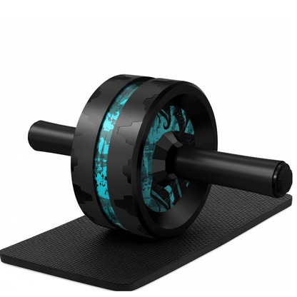 Ab Roller with Dual Wheels, Steel Core, and Included Knee Pad