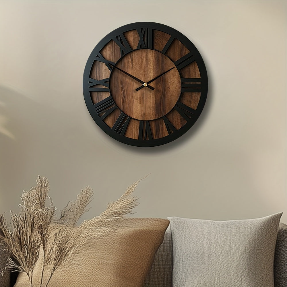 Rustic Elegance Wall Clock with Roman Numerals