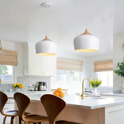 Elegant Pendant Light with Wood and Metal Finish