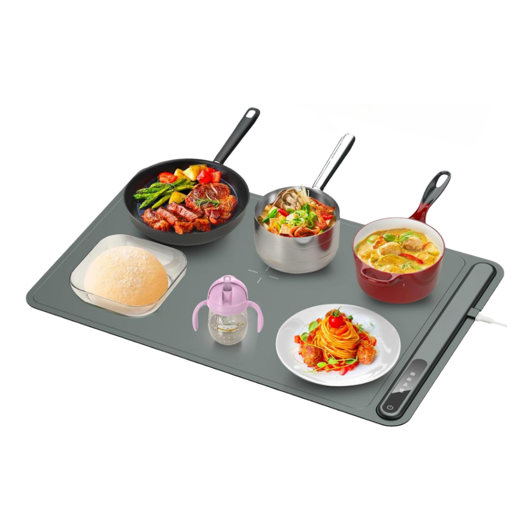 Touch-Controlled Electric Food Warmer with Portable Storage