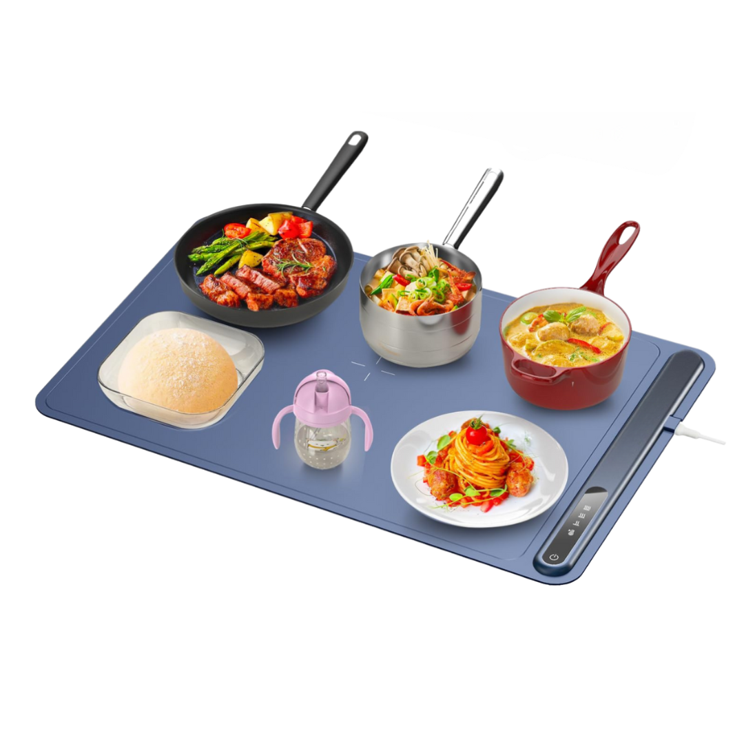 Touch-Controlled Electric Food Warmer with Portable Storage