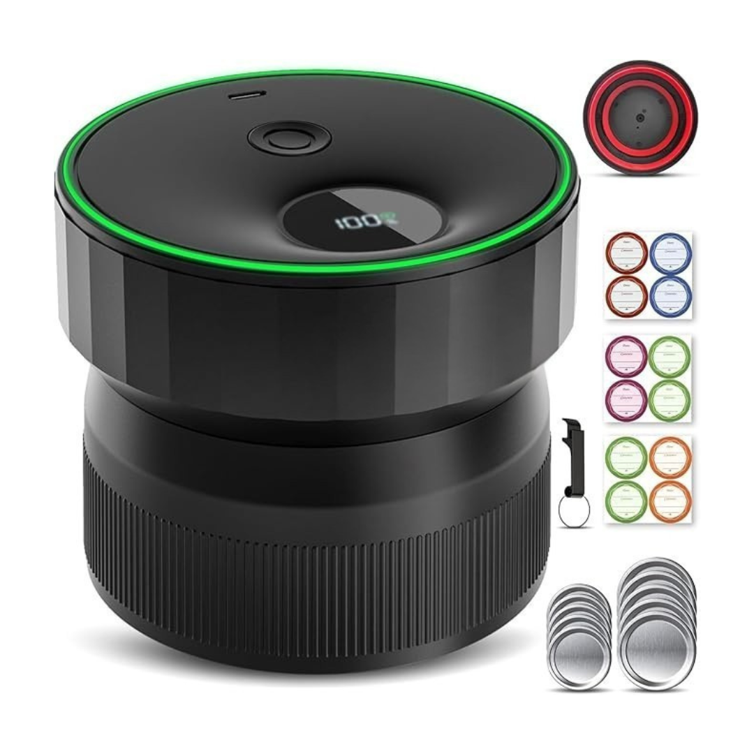 Vacuum Sealer for Regular and Wide Mouth Mason Jars - Electric