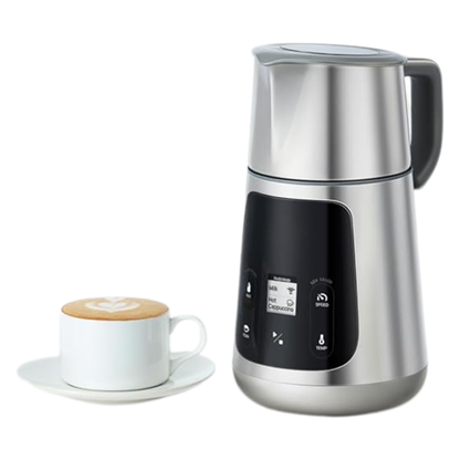 Milk Frother with Adjustable Heat and Foam Control