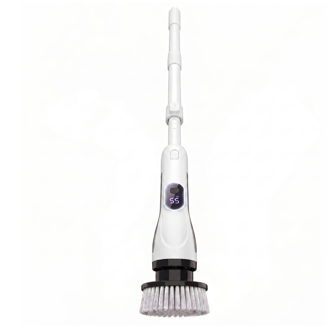 Extendable Handle Electric Scrubber with 4 Brush Heads