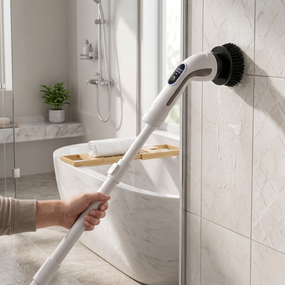 Extendable Handle Electric Scrubber with 4 Brush Heads