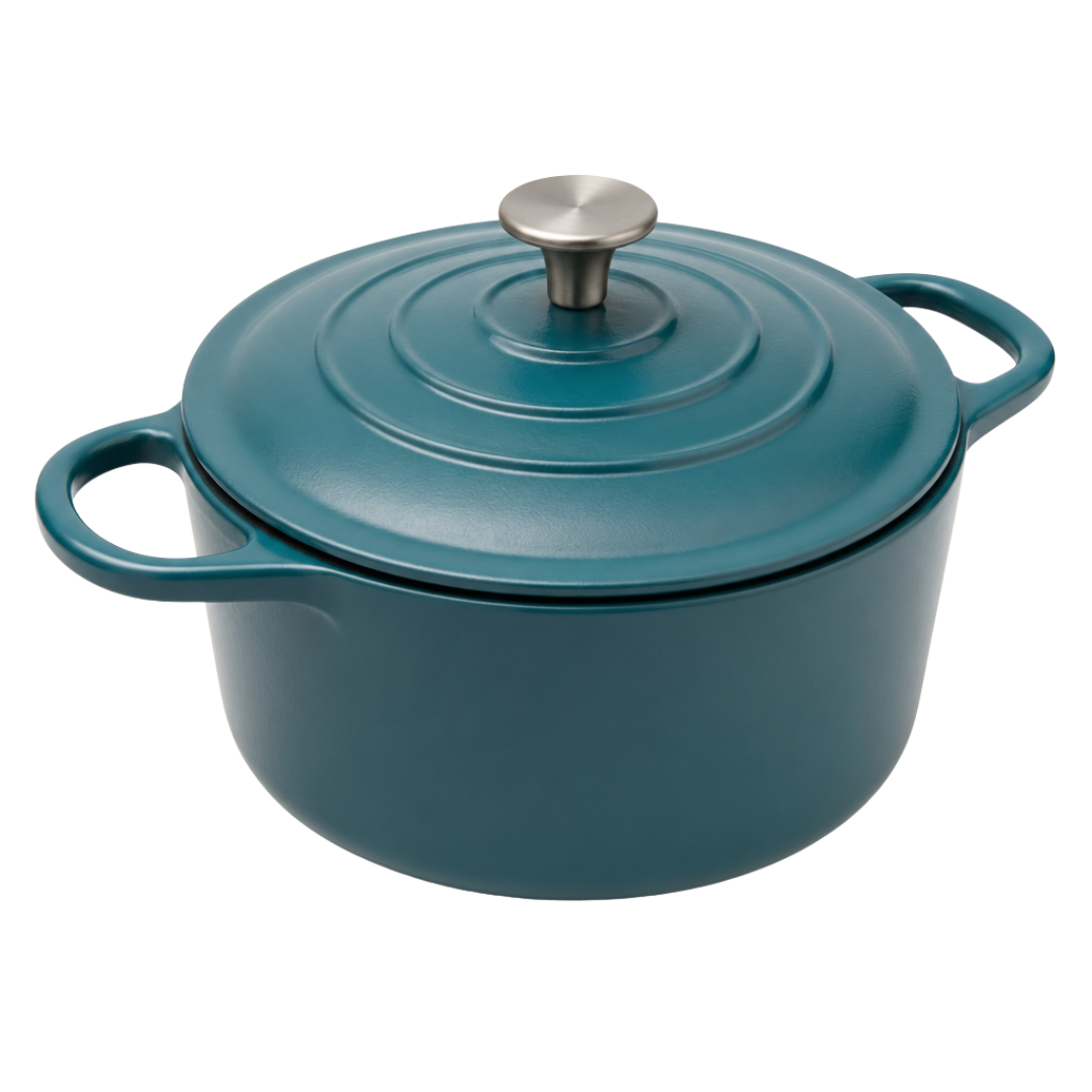 7-Quart Round Cooking Pot with Lid - Enameled Cast Iron Dutch Oven