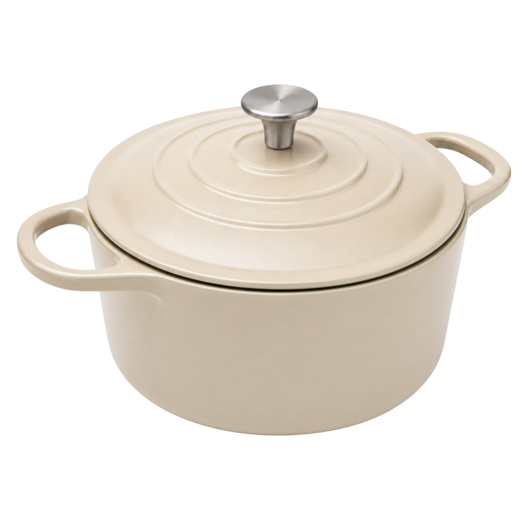 7-Quart Round Cooking Pot with Lid - Enameled Cast Iron Dutch Oven
