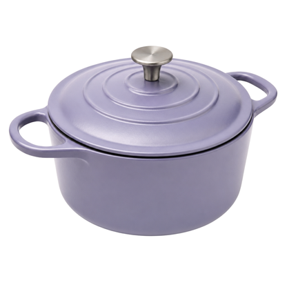 7-Quart Round Cooking Pot with Lid - Enameled Cast Iron Dutch Oven