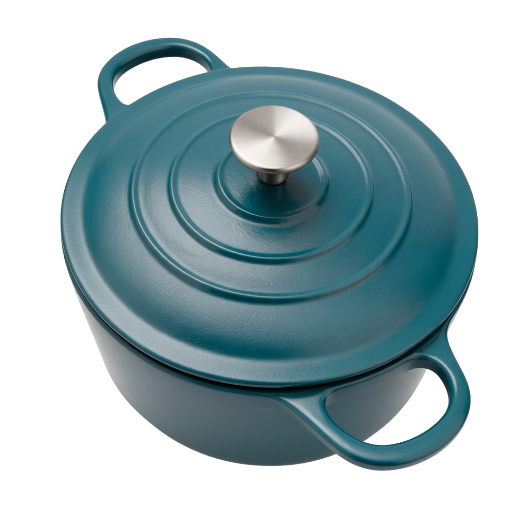 7-Quart Round Cooking Pot with Lid - Enameled Cast Iron Dutch Oven