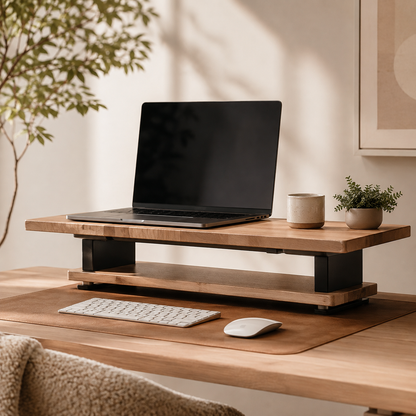 Desk Riser with Integrated Cable Organization System