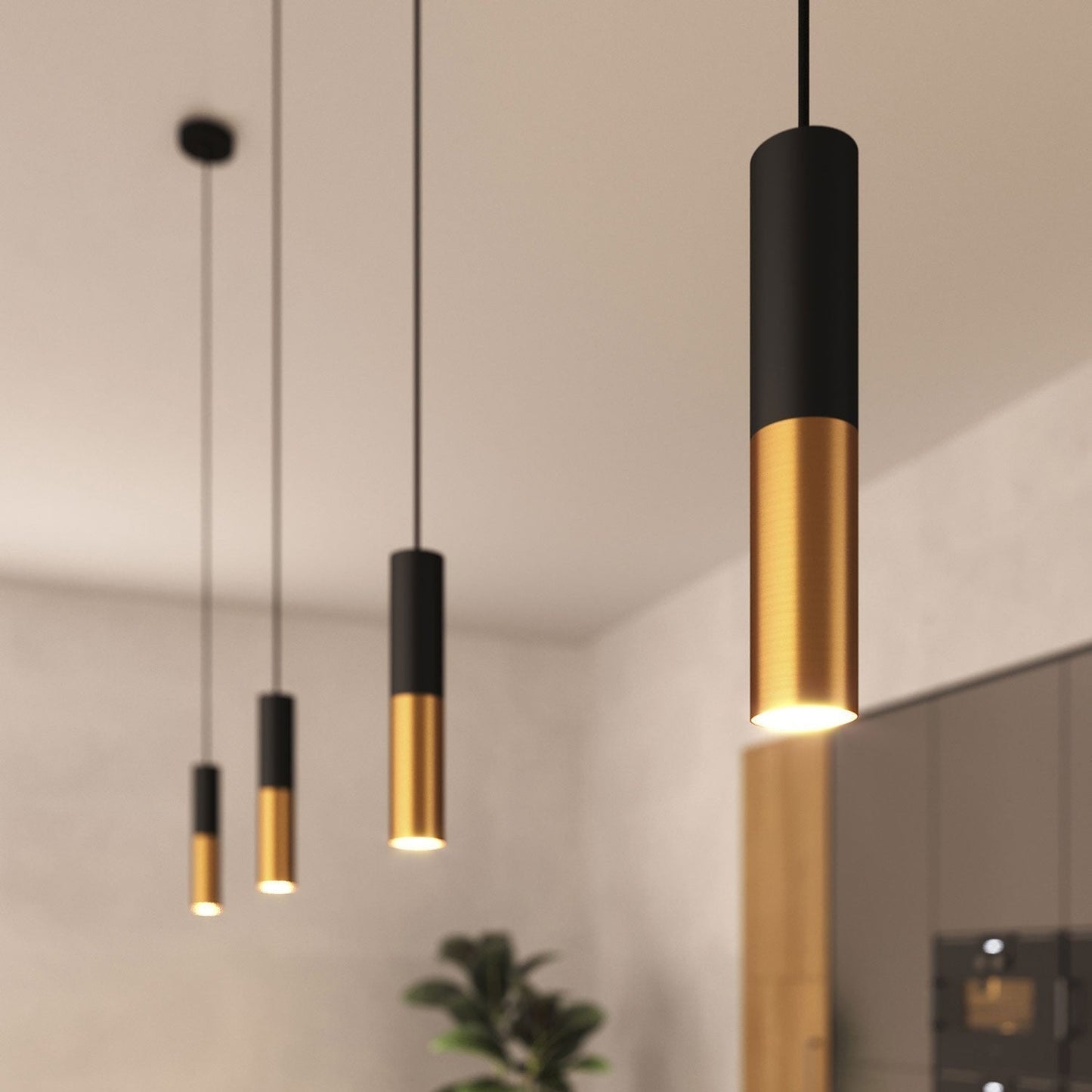 Sleek Adjustable Brass Pendant Light for Custom Lighting