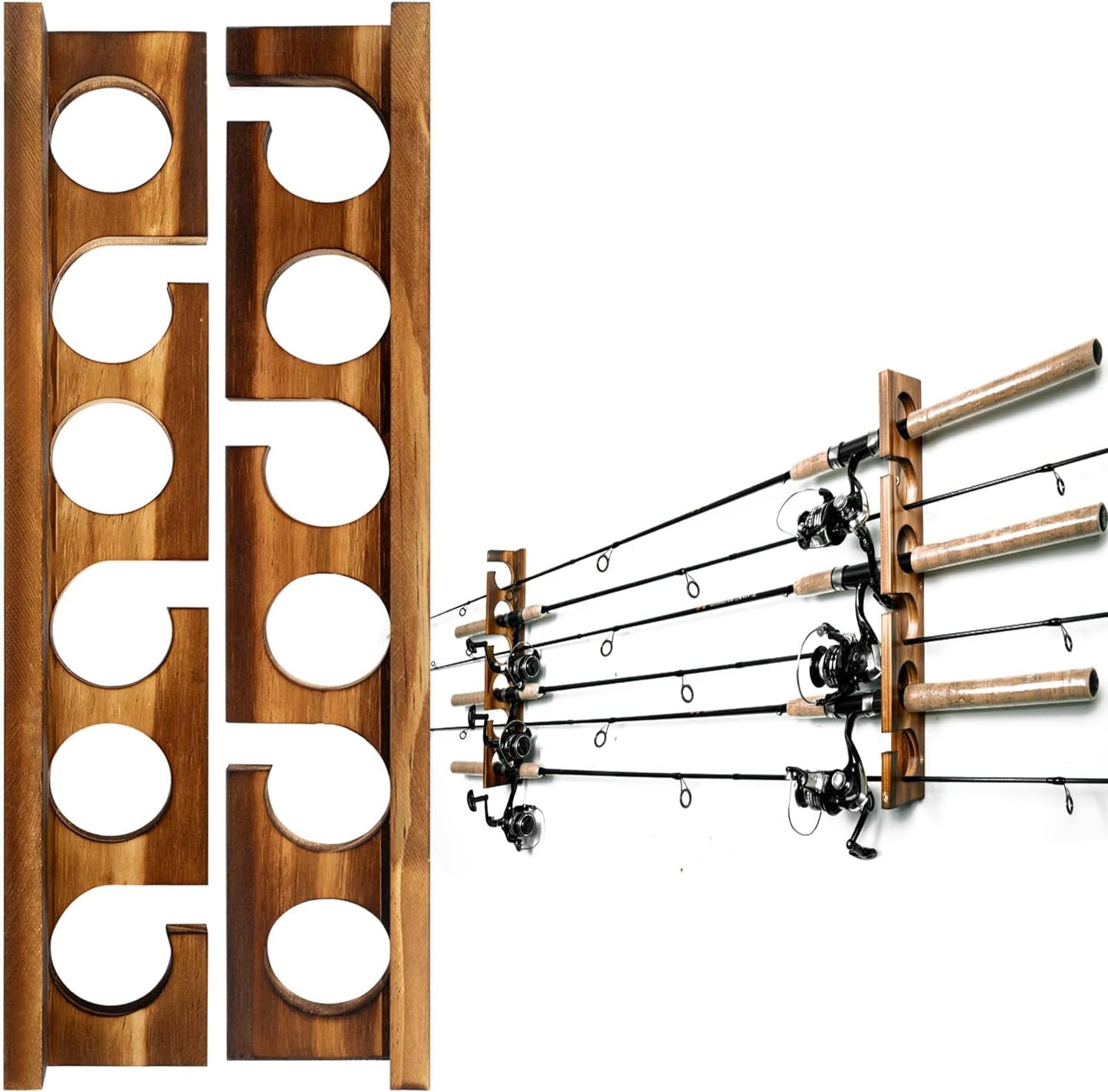 Wall or Ceiling Holder for Fishing Rods - Garage Storage Rack