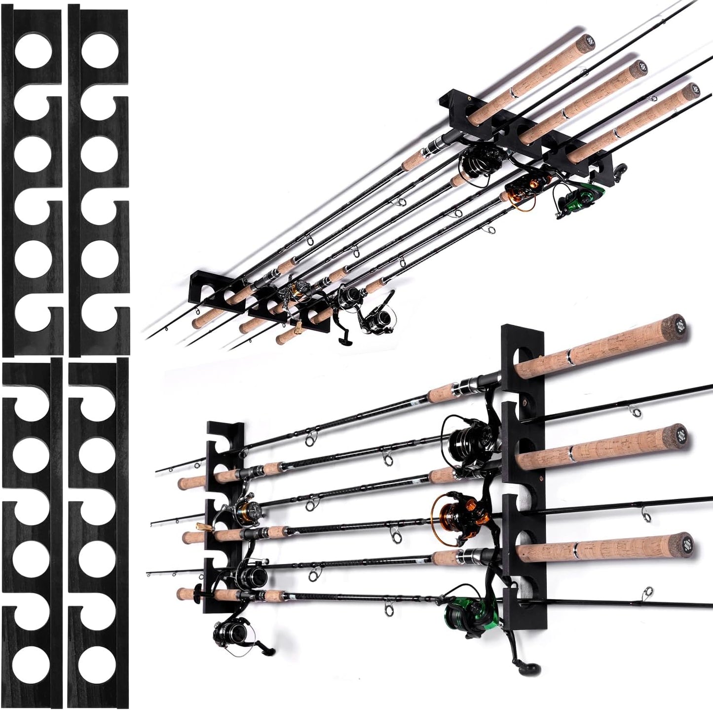 Wall or Ceiling Holder for Fishing Rods - Garage Storage Rack