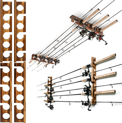 Wall or Ceiling Holder for Fishing Rods - Garage Storage Rack