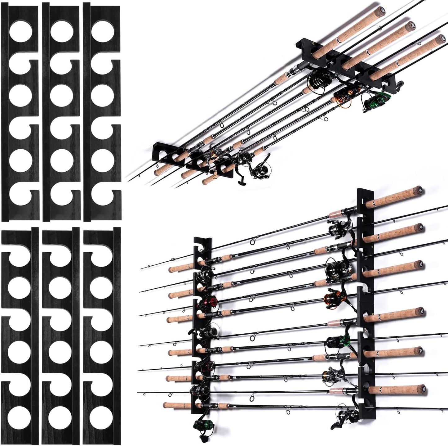 Wall or Ceiling Holder for Fishing Rods - Garage Storage Rack
