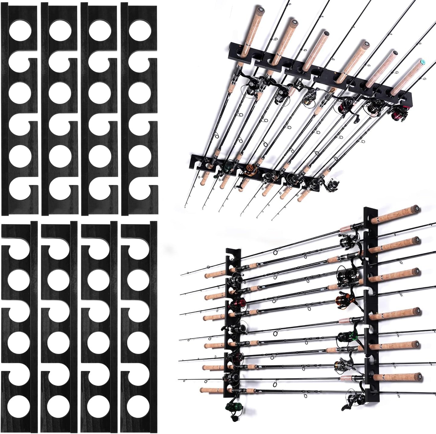 Wall or Ceiling Holder for Fishing Rods - Garage Storage Rack