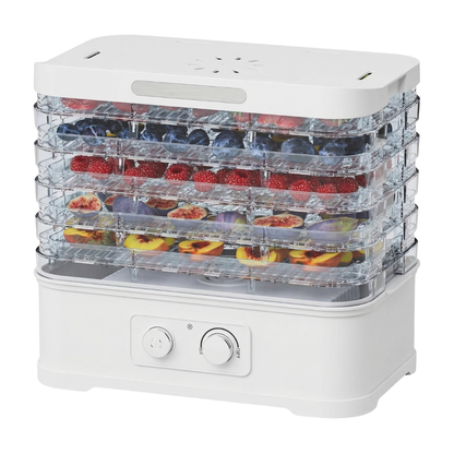 Temperature-Controlled 250W Food Dehydrator with Five Trays and Timer