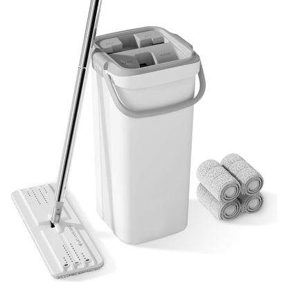 Microfiber Pad Flat Mop and Bucket Combo for Wood Flooring