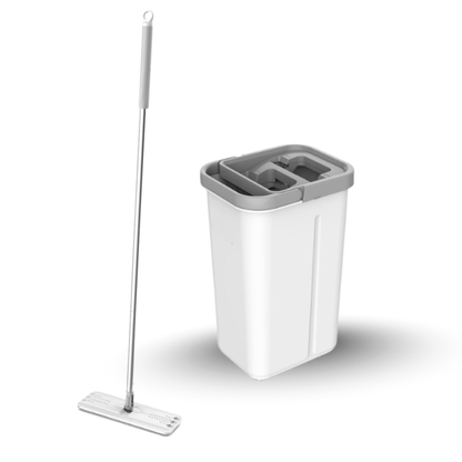 360° Rotating Flat Mop and Bucket Combo with Adjustable Steel Handle