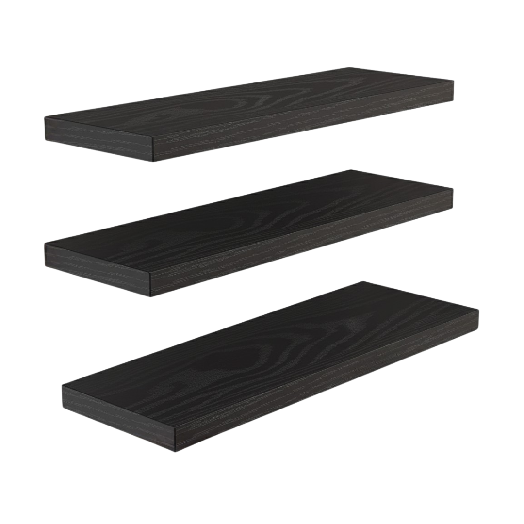 Set of 3 Wooden Floating Shelves for Home Storage Solutions
